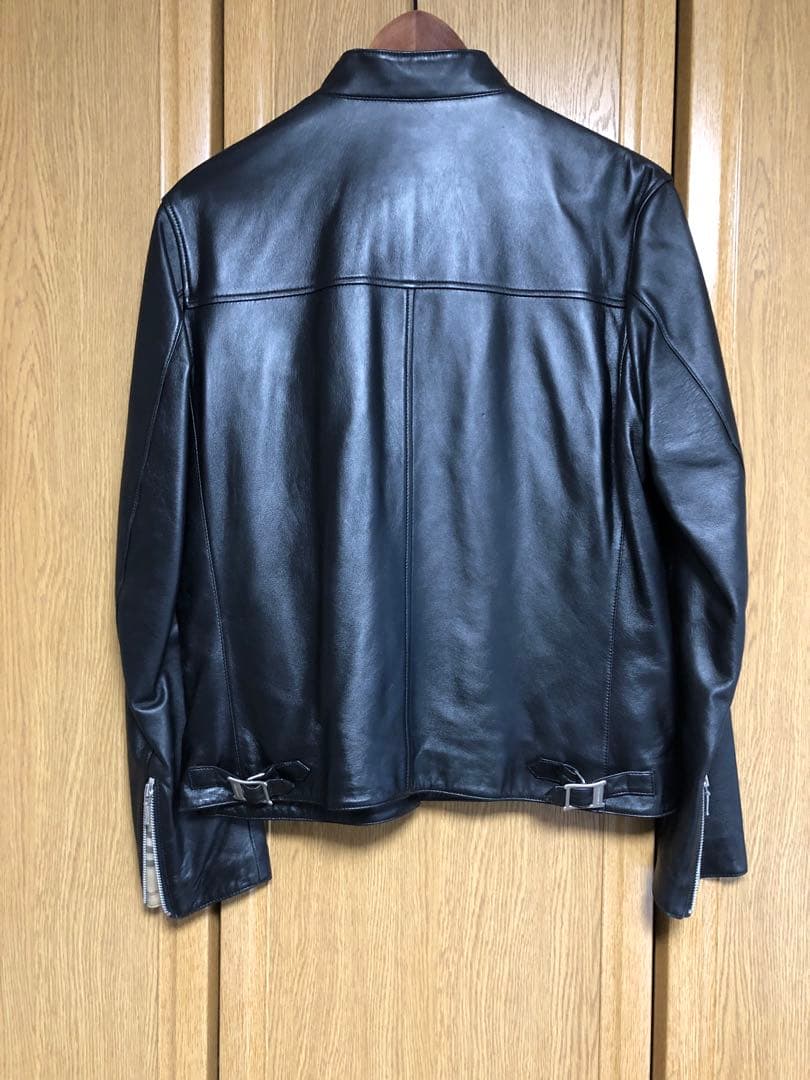 バーバリーブラックレーベル　シングルライダース　レザー　羊革　Burberry