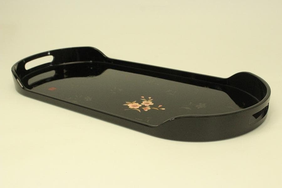 煎茶盆 枝花紋 蒔絵 盆(A734)