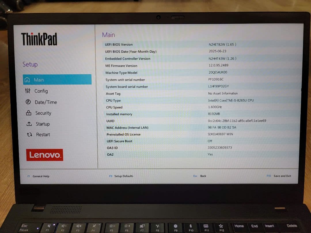 X1 Carbon Gen7 i5 第8世代 メモリー8GB SSD 256GB