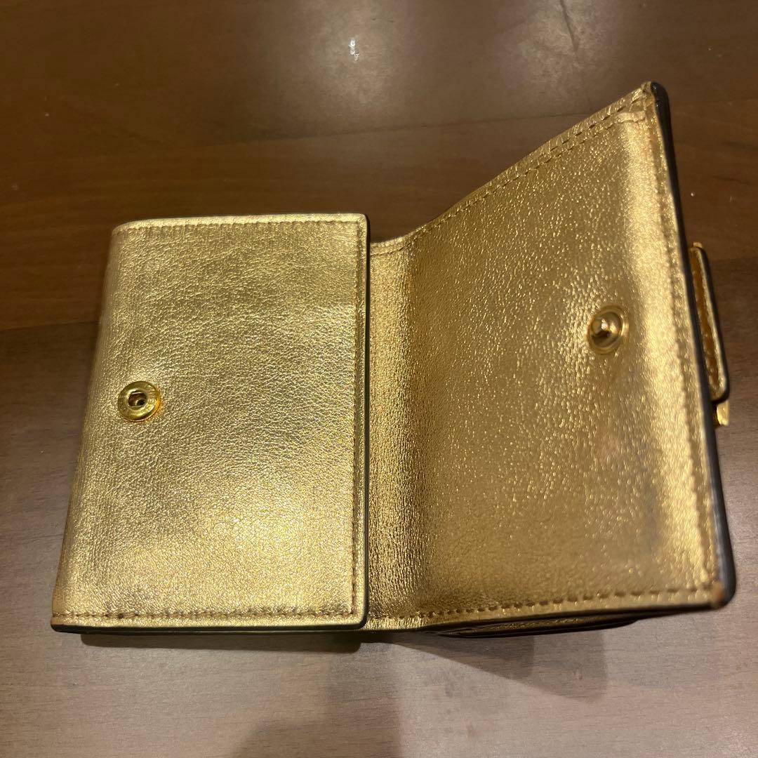 FENDI バケット　BAGUETTE　マイクロ　財布　三つ折り　ゴールド