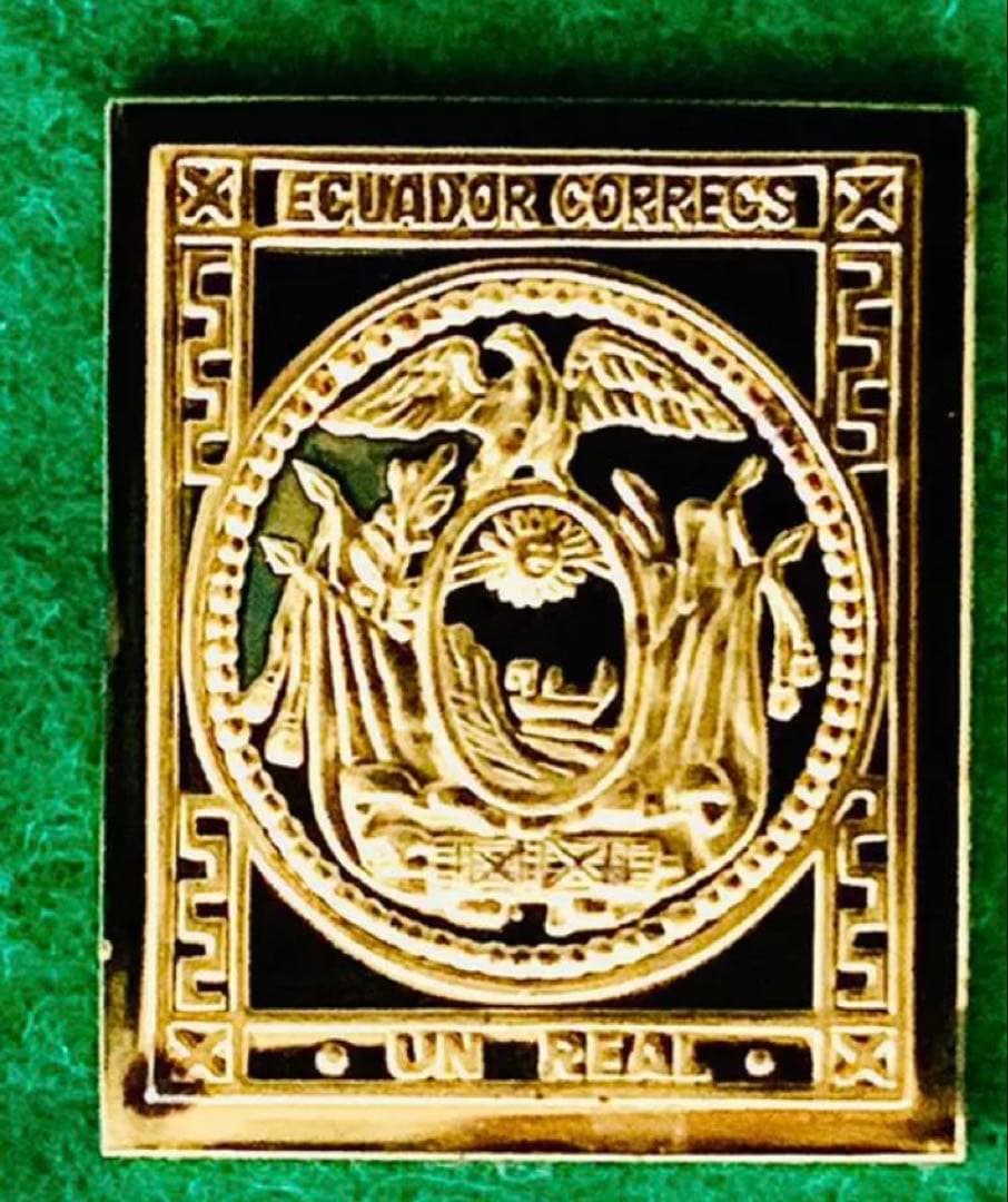 フランクリンミント 切手レプリカ世界の国々の最初の切手 エクアドル 説明書付1枚