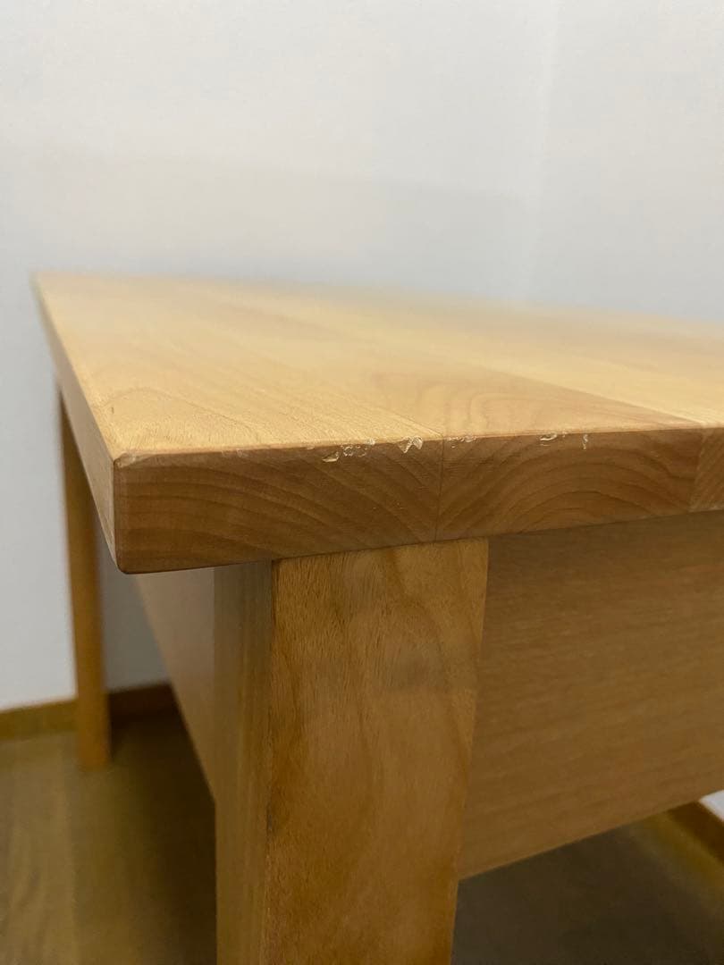 木製シンプルデザインテーブル 引き出し付き