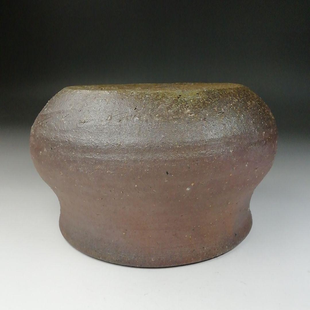 Ｔ６６７　建水　『備前焼』『十四代　木村長十郎(友敬)作』　共箱　茶道具