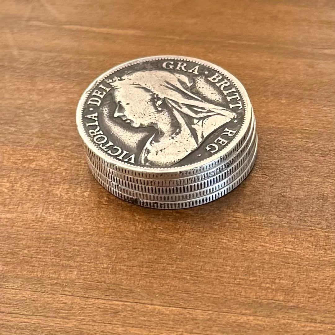ハーフクラウン銀貨　ヴィクトリア　5枚セット