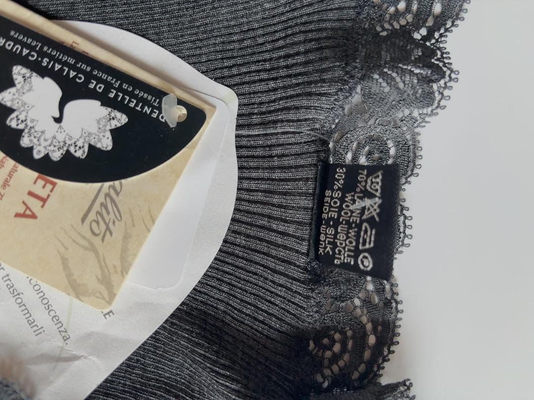 L（4）☆Oscalito　オスカリート　レース付きタンクトップ　シルク混ウール