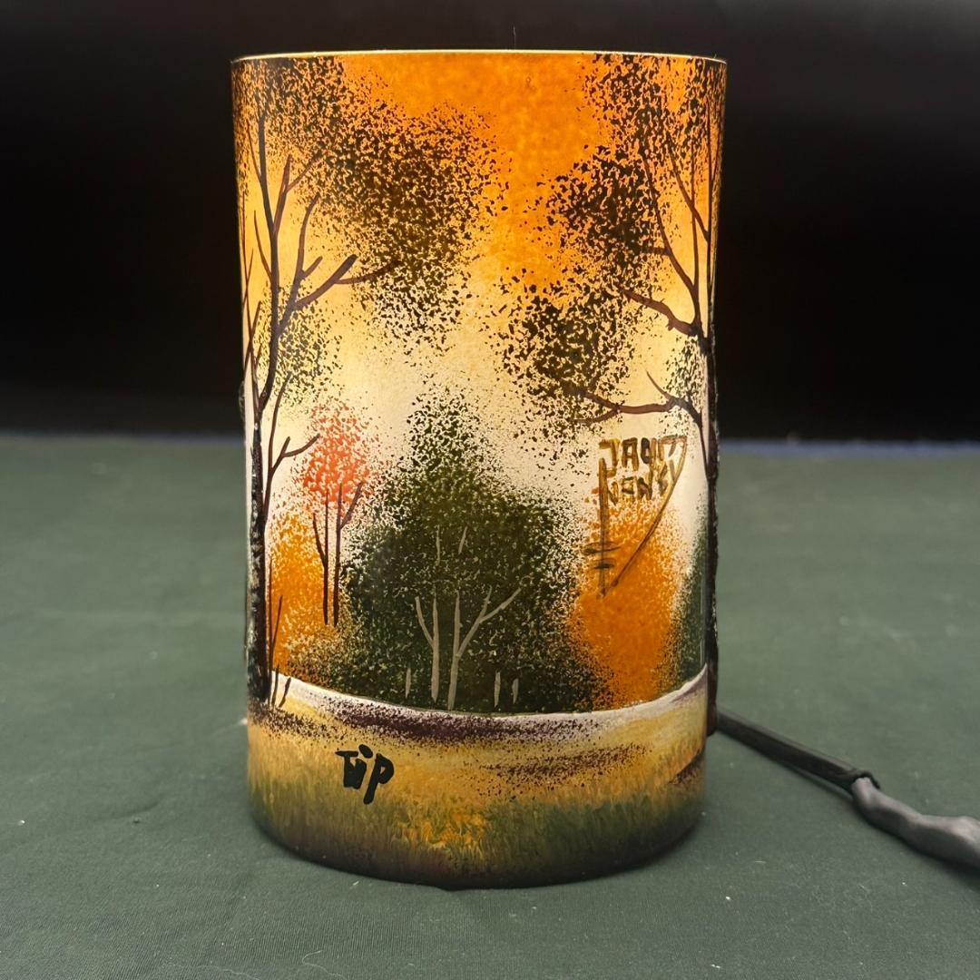 ドームナンシー 筒型　卓上証明　高さ15.5cm 被せガラス　アンテルカレール