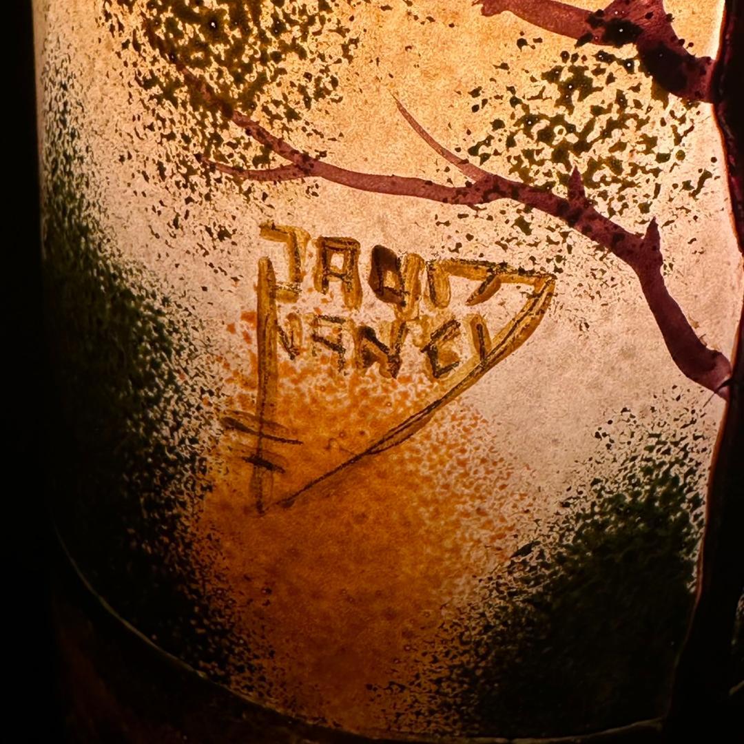 ドームナンシー 筒型　卓上証明　高さ15.5cm 被せガラス　アンテルカレール