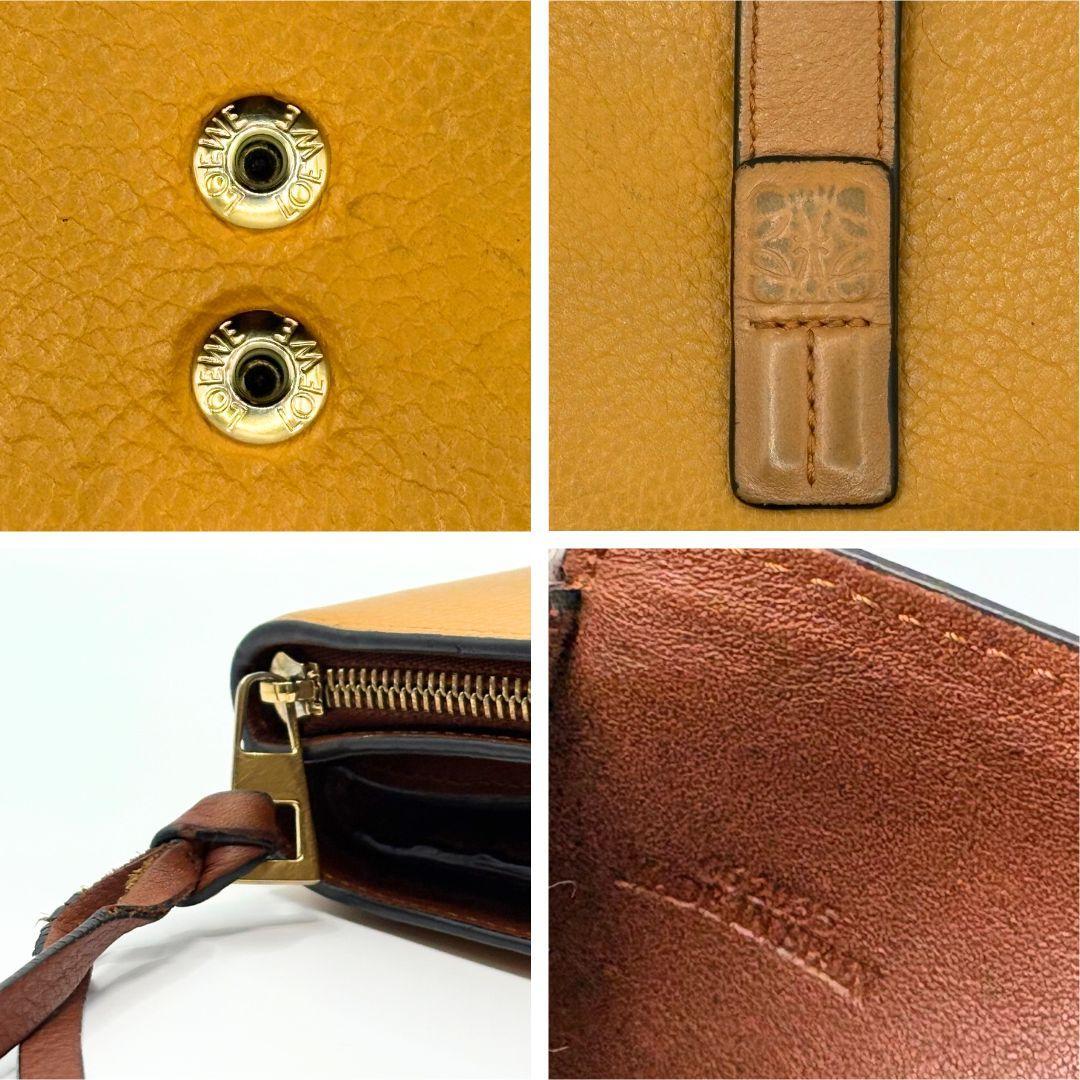 ロエベ　アナグラム コンパクト ジップウォレット 二つ折り財布　ブラウン