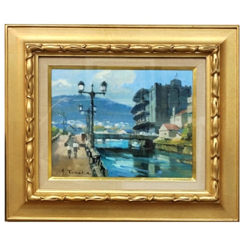 ☆田中 進☆「おたる運河」油絵　F3号　◇財界さっぽろ等表紙絵◇