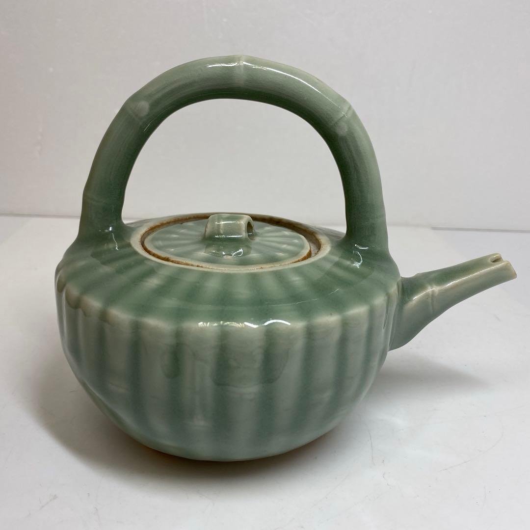 江戸後期　三田青磁　竹製　酒次　幅約17.3㎝ タルニ　東さ7-0204②