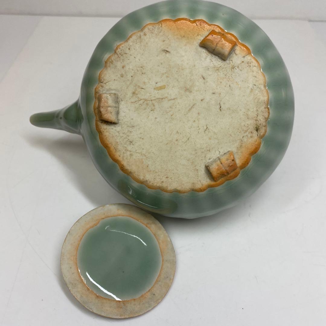 江戸後期　三田青磁　竹製　酒次　幅約17.3㎝ タルニ　東さ7-0204②