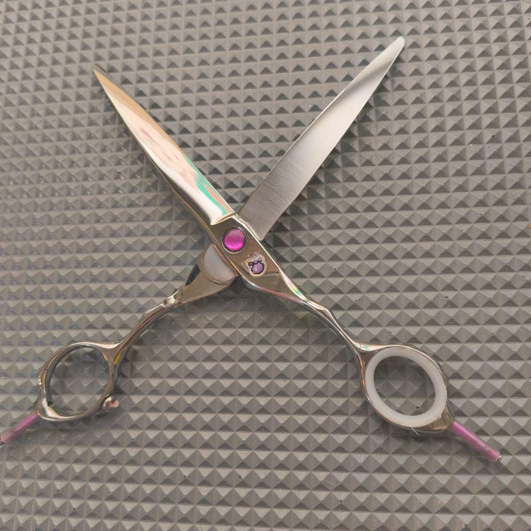 ほぼ美品 pio 犬用トリミングハサミ シルバー ニチドウ 7インチカーブ