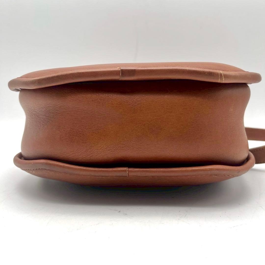 COACH オールドコーチ 丸型 ショルダーバッグ キャンティーン レザー　茶