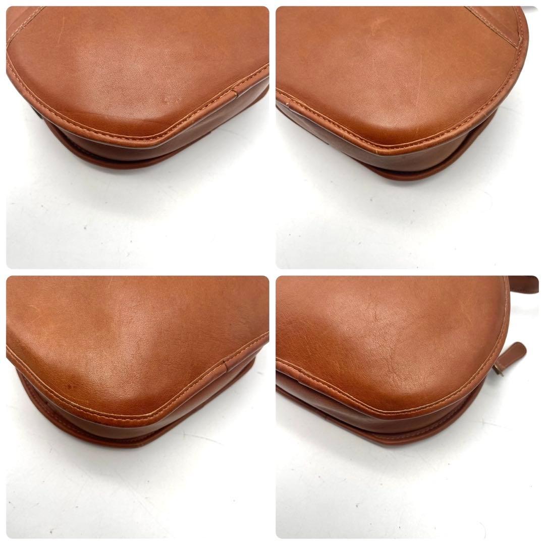 COACH オールドコーチ 丸型 ショルダーバッグ キャンティーン レザー　茶