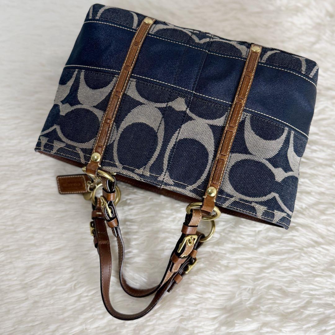 人気♡デニム♡COACH コーチ シグネチャー ロゴ ハンドバッグ