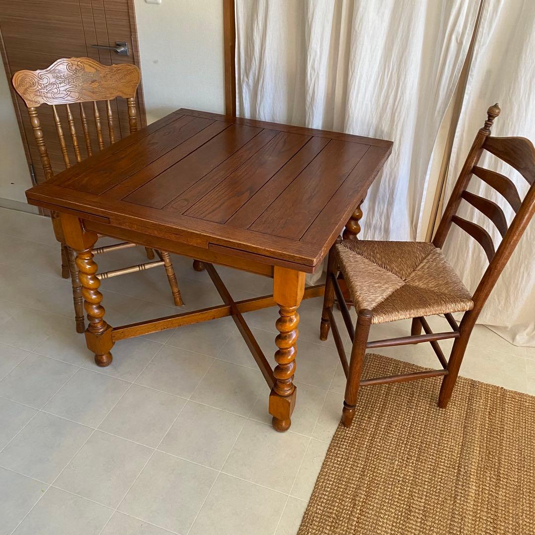 イギリス製　英国　北欧　ドローリーフ　テーブル　拡張式　ダイニング　アンティーク