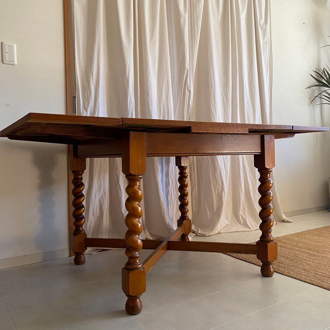 イギリス製　英国　北欧　ドローリーフ　テーブル　拡張式　ダイニング　アンティーク