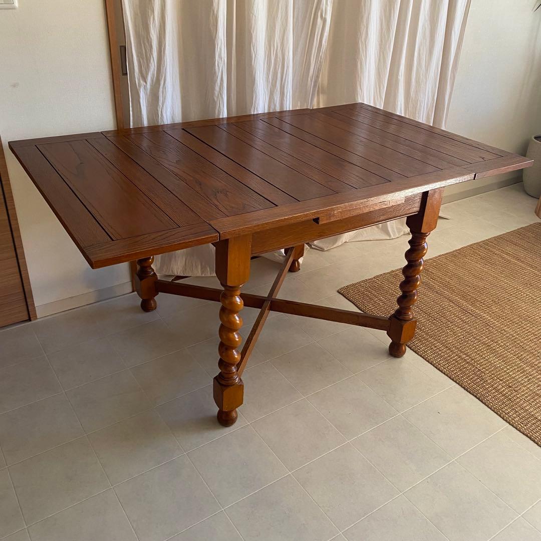 イギリス製　英国　北欧　ドローリーフ　テーブル　拡張式　ダイニング　アンティーク