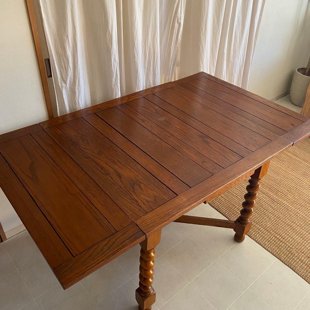 イギリス製　英国　北欧　ドローリーフ　テーブル　拡張式　ダイニング　アンティーク