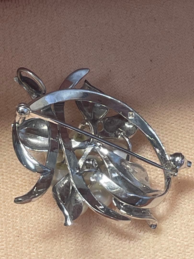 超希少 アコヤ真珠　田崎パールブローチ ペンダント花珠級 無調色 オーロラグレー