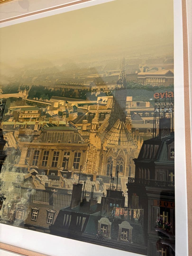 ヒロ・ヤマガタ「雨煙るパリ」サイン　エディションあり　シルクスクリーン