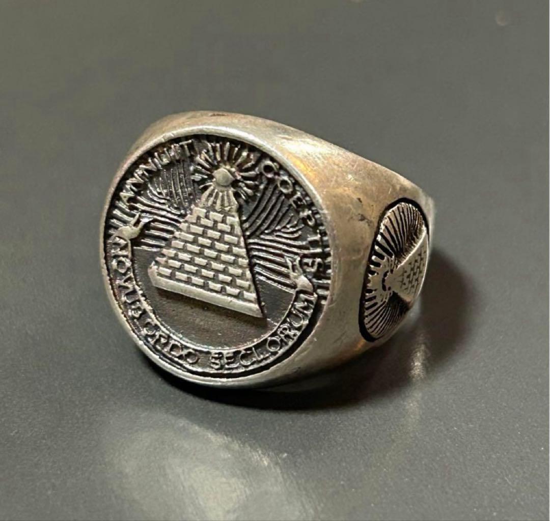 【シルバー925】フリーメイソン　ヴィンテージ　シグネットリング（80s）