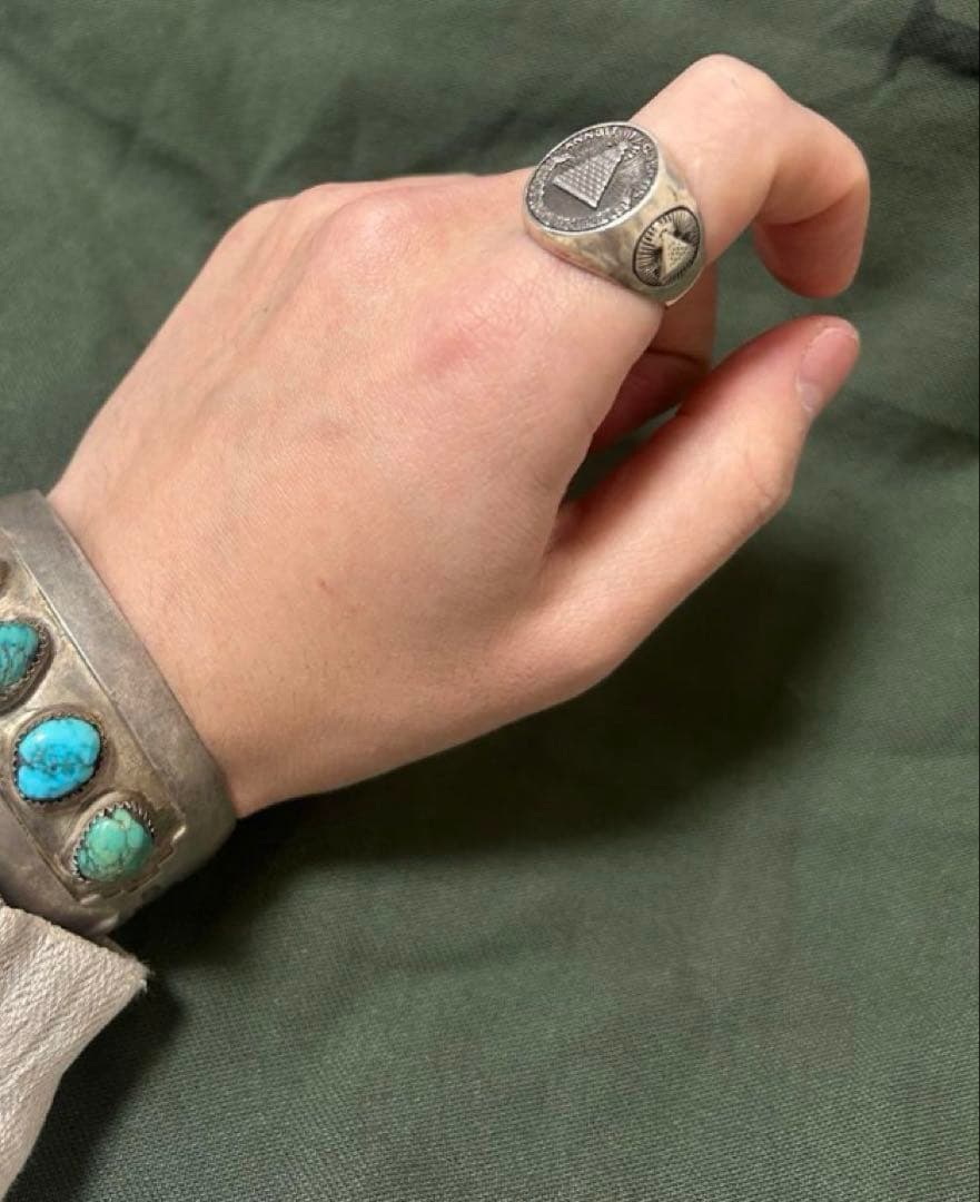 【シルバー925】フリーメイソン　ヴィンテージ　シグネットリング（80s）