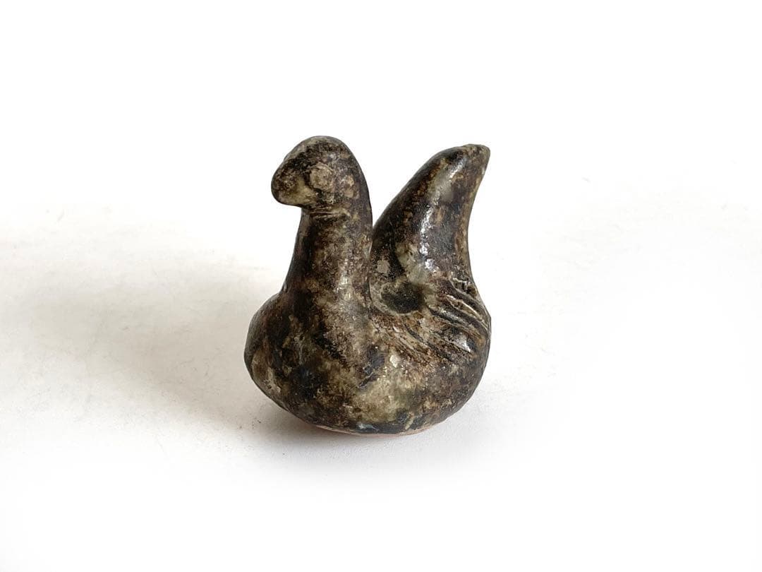 アンティーク　骨董　宋胡録　鳥形玩具　褐釉　おもちゃ　土人形　民藝　スンコロク
