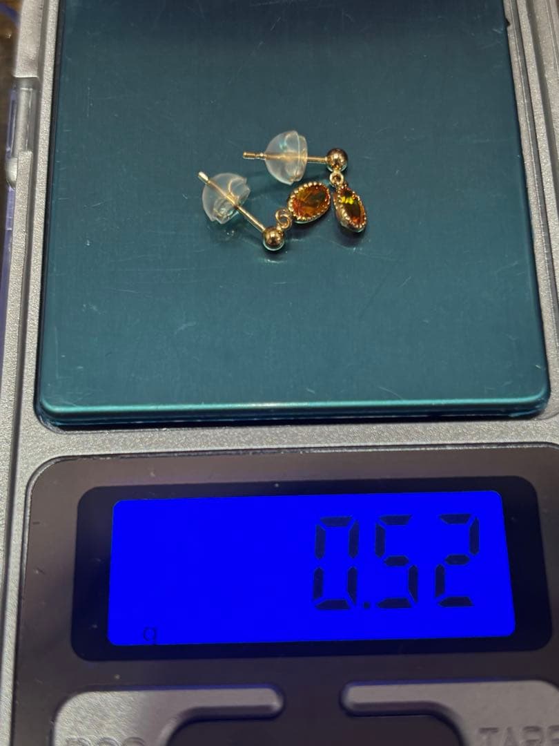 k18 ファイアオパールピアス♡地金キャッチ付き