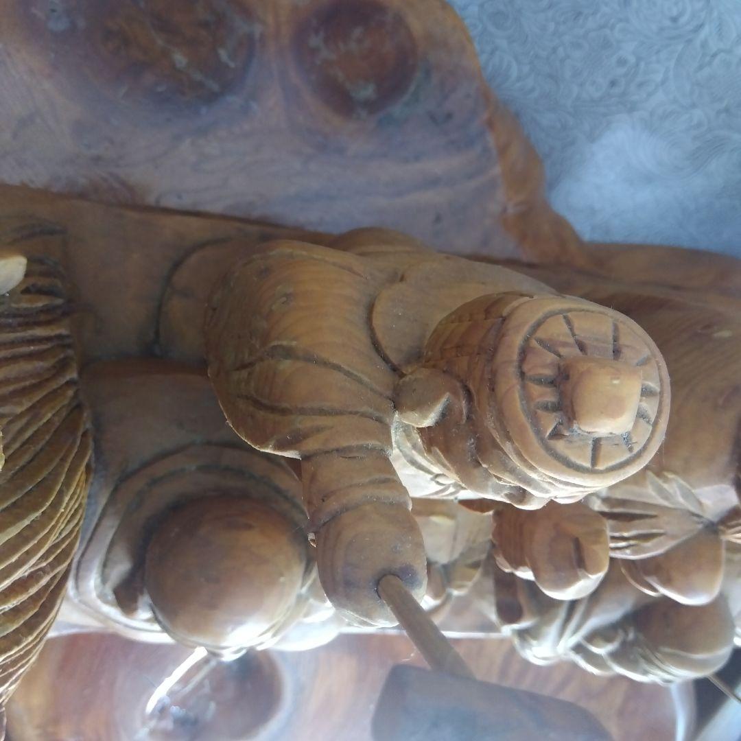 龍に乗った七福神　縁起物　中古品　 木製