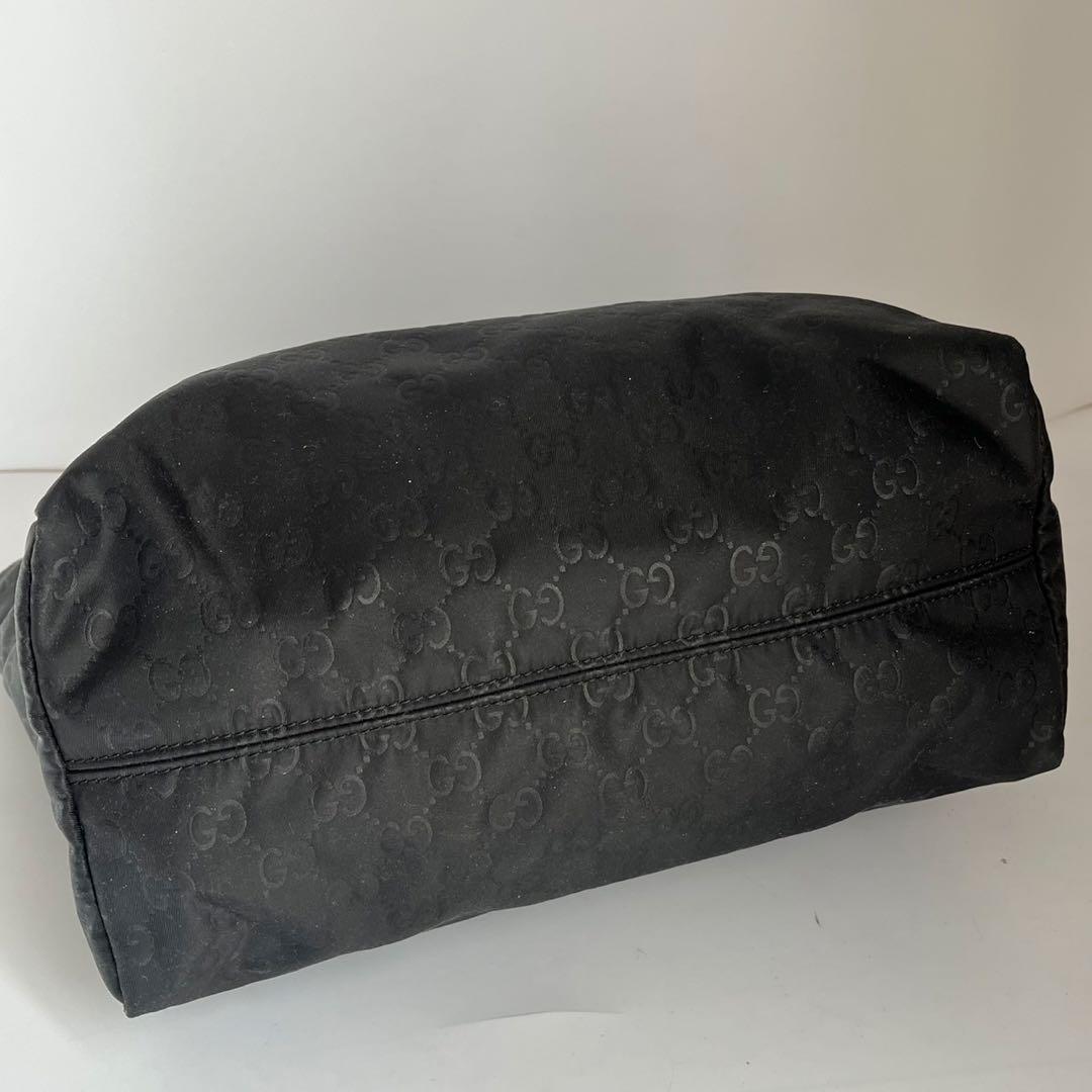 ✨極美品✨　GUCCI ハンドバッグ　トートバッグ　GGナイロン　黒　レザー