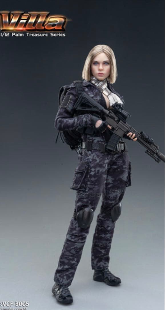 ベリークール　 VeryCool フィギュアブラックMC迷彩女性兵士ヴィッラ