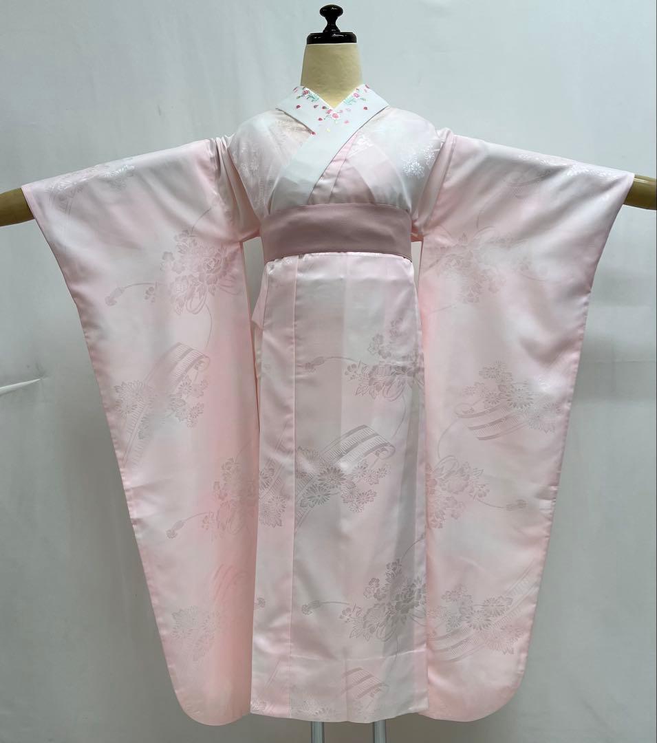 振り袖　フルセット　長襦袢　成人式　 金彩加工　刺繍入り　金通し　ワイン 655