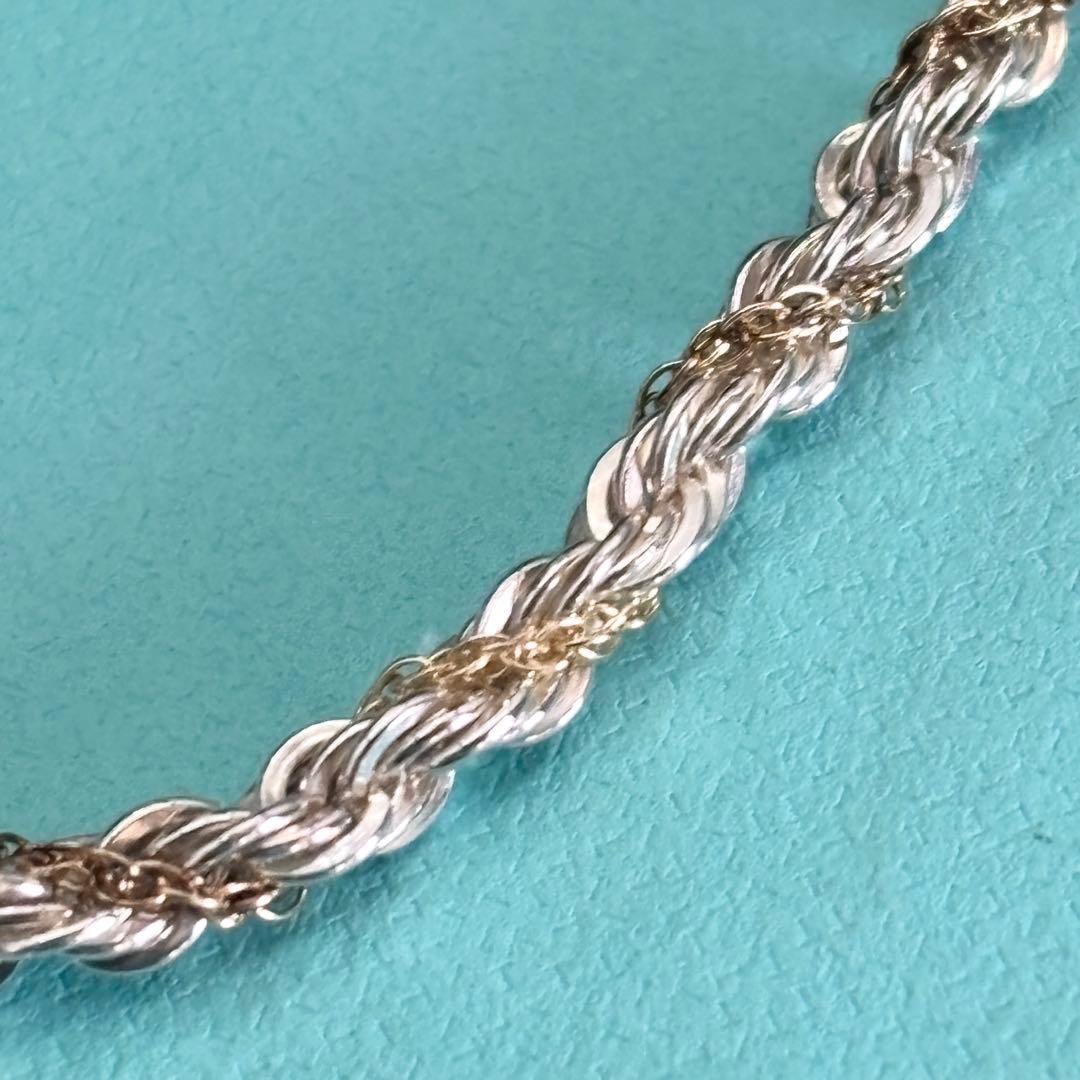 極美品 ティファニー コンビ ツイスト ロープ ブレスレット 750 925