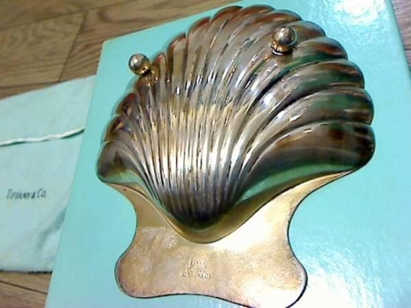 TIFFANY&Co. MAKERS ティファニー 純銀無垢 貝型 トレー 脚付