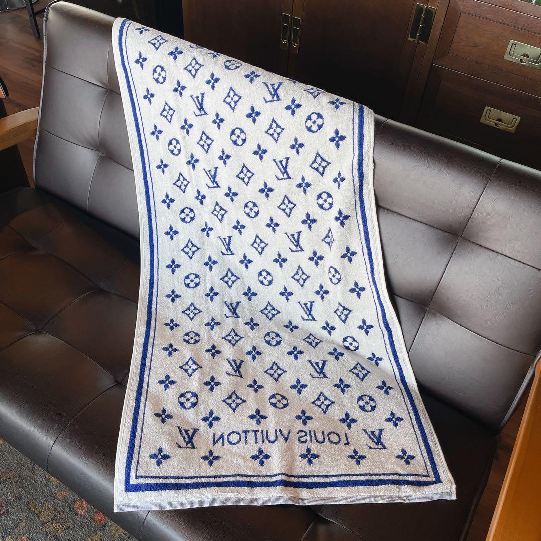 ルイヴィトン セルヴィエットセットLVマッチモノグラム ブルー バスタオル