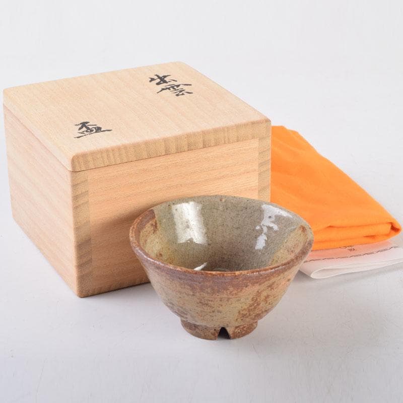 楽山窯　楽山焼　十一代　長岡空権造　出雲盃　共布共箱　V　8634