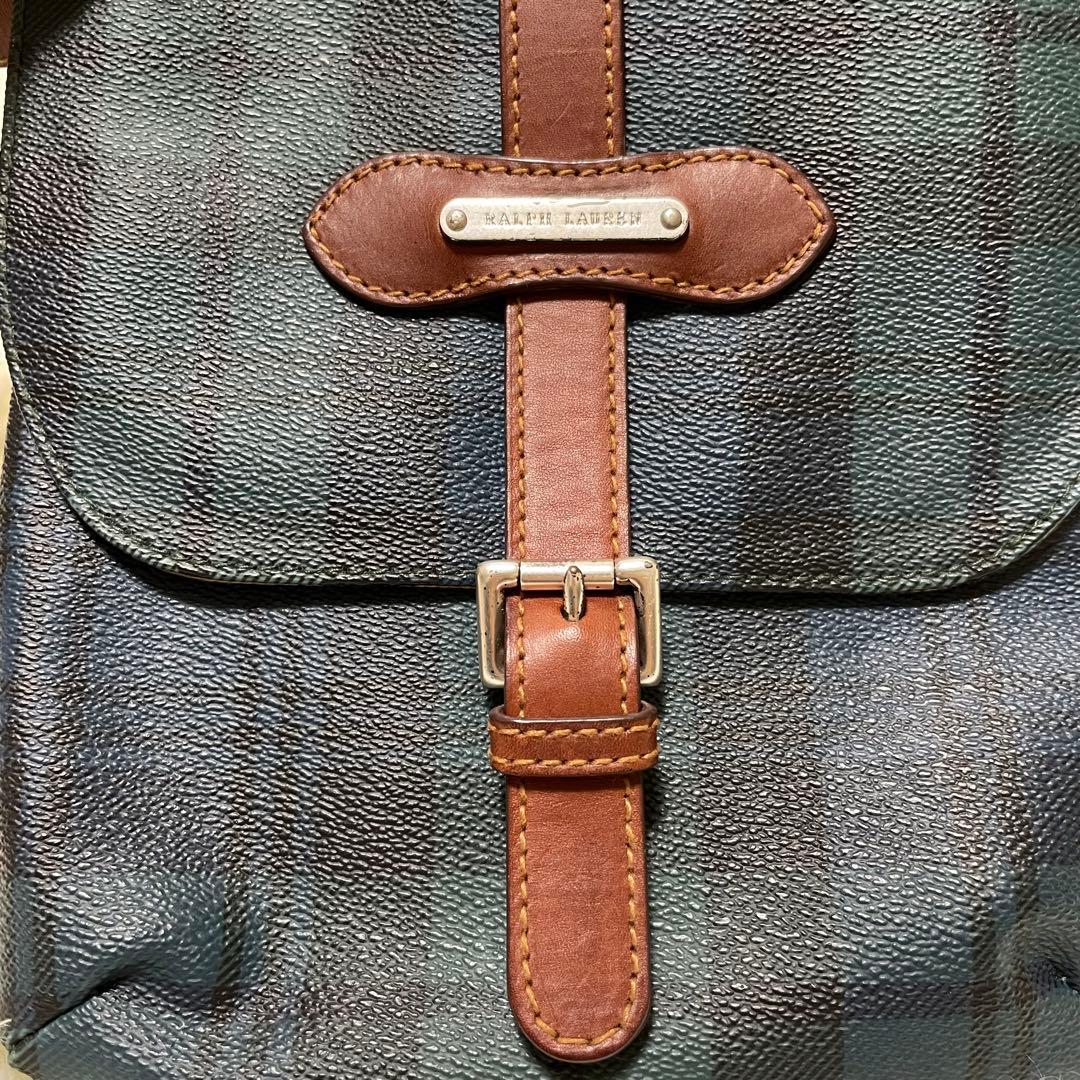 希少　美品　ラルフローレン　ショルダーバッグ　フラップ　チャーム　ワンショルダー