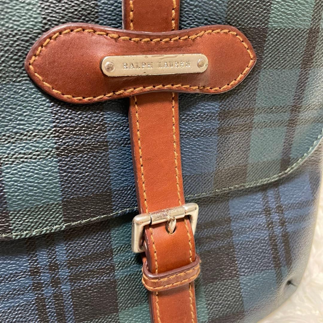 希少　美品　ラルフローレン　ショルダーバッグ　フラップ　チャーム　ワンショルダー