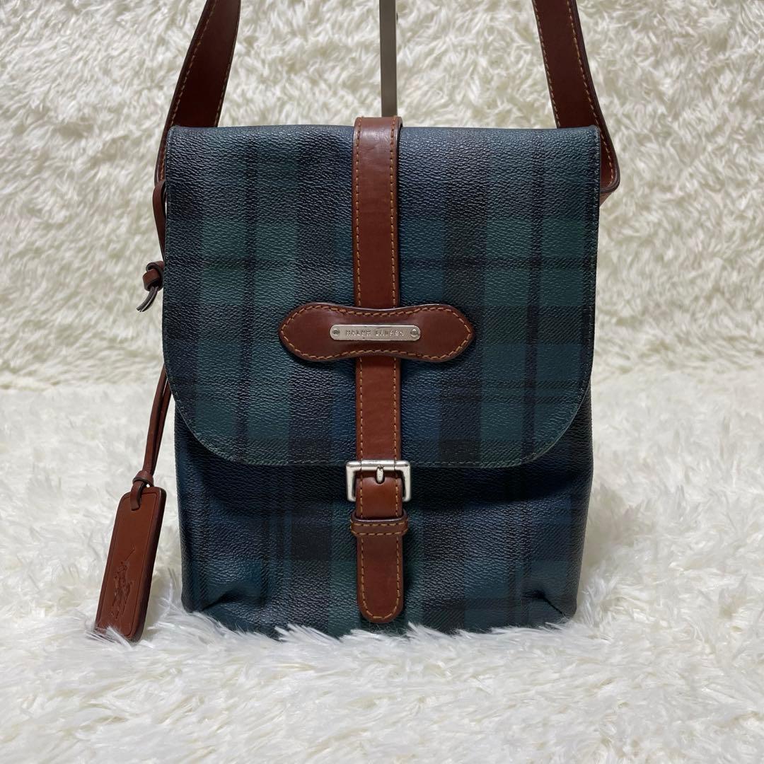 希少　美品　ラルフローレン　ショルダーバッグ　フラップ　チャーム　ワンショルダー