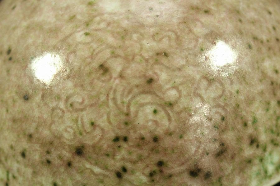 中国美術 釉裏紅 刻龍紋 壷(K-A720)