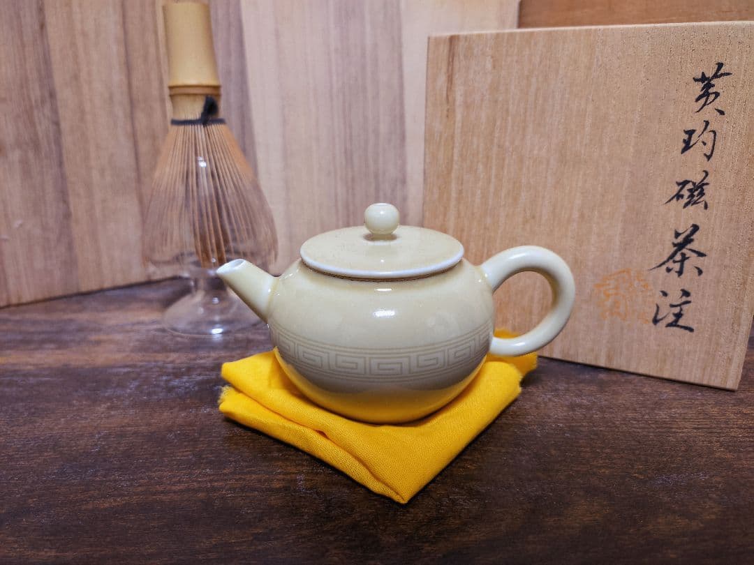 ks 京焼 帝室技芸員 清風 与平 黃均磁 茶注 急須 茶銚 茶壷