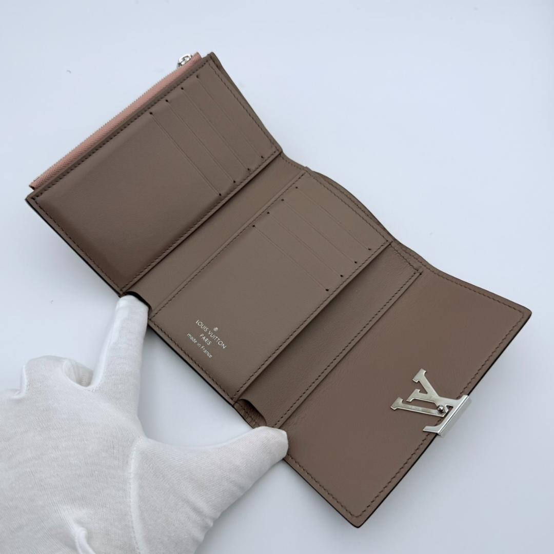 ルイヴィトン カプシーヌ コンパクト トリヨン 三つ折り財布 ピンク