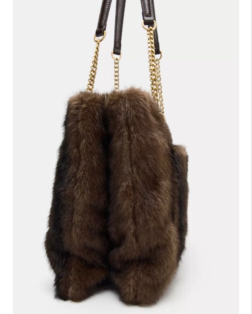 ZARA フェイクファーショルダーバッグ