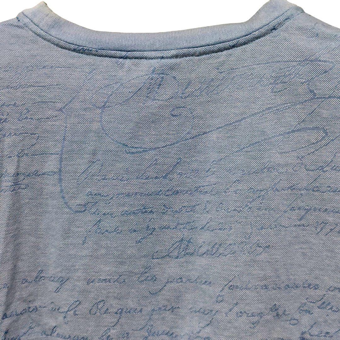 【美品/Lサイズ】ベルルッティ スクリット カリグラフィー 刺繍Tシャツ ブルー
