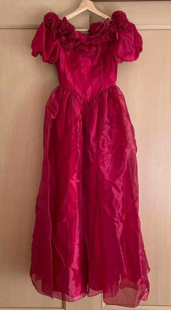 【美品】DRESS BLACK 9号 パフスリーブ カラードレス 結婚式 演奏会