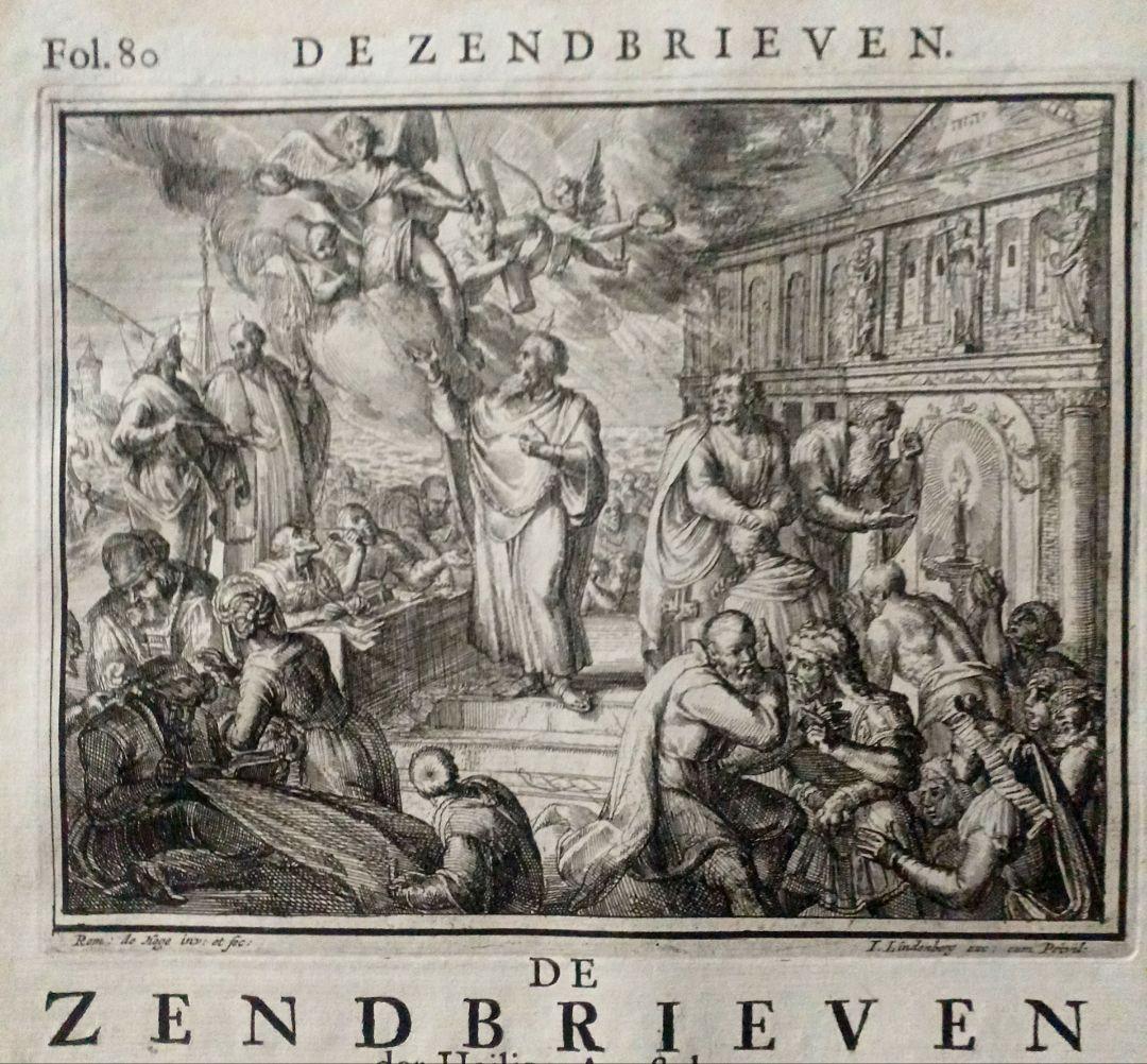 額装品　1729年頃　「聖書　バイブル　零葉」　４作品セット　稀少