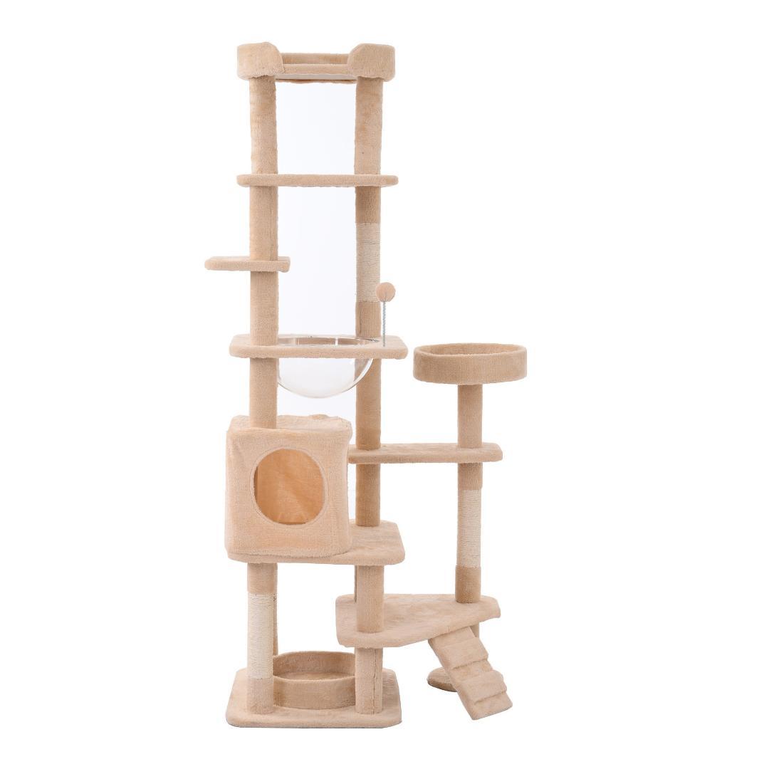 据え置き型 麻紐 爪とぎ 多頭飼い 宇宙船キャットタワー 据え置き型