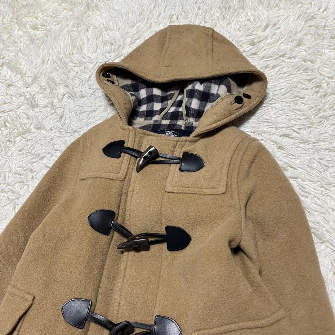 美品 BURBERRY 110 キャメル チェック ダッフルコート キッズ