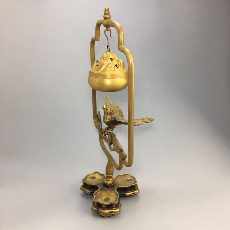 銅製 弔炉 香炉 檀香炉 沈香炉 茶室 事務室 書斎 香道具 装飾品 工芸品置物